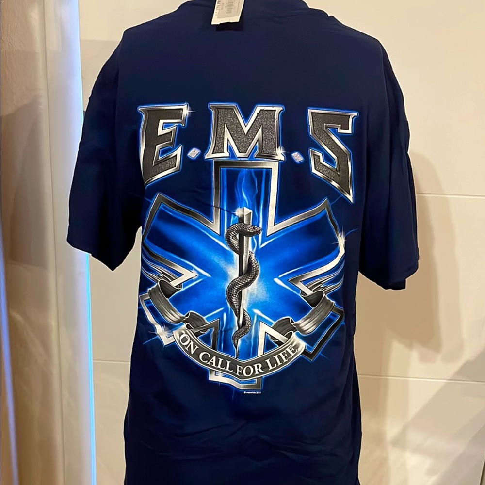 NWT: EMS Navy Blue t-shirt: Paramedic, EMT, ER Nurse, ER Doctor, First Responder
